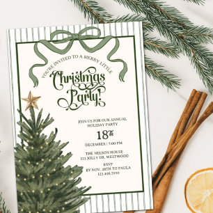 Invitation Fête de Noël, Sapin de Noël, Aquarelle,
