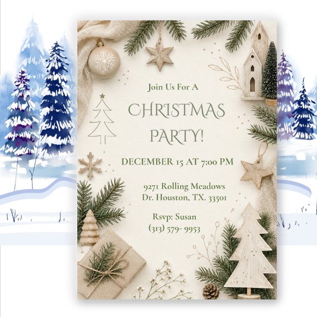 Invitation Fête de Noël scandinave minimaliste (Créateur téléchargé)