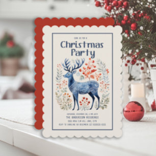 Invitation Fête de Noël scandinave nordique avec cerf