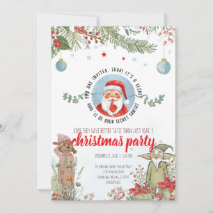 Invitation Fête de Noël Secret Santa – Amusement de Noël en f