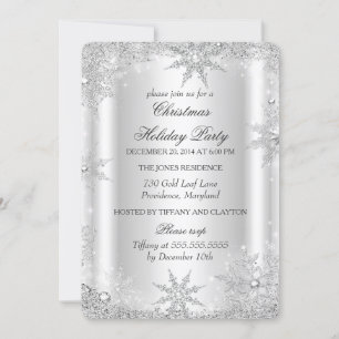 Invitation Fête de Noël Silver Winter Wonderland 2