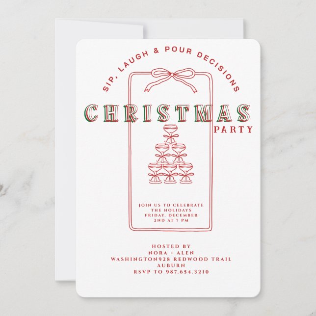 INVITATION FÊTE DE NOËL SIP, RIEN & PRENDRE DES DÉCISIONS (Devant)