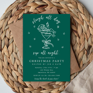 Invitation Fête de Noël Sleigh and Sip