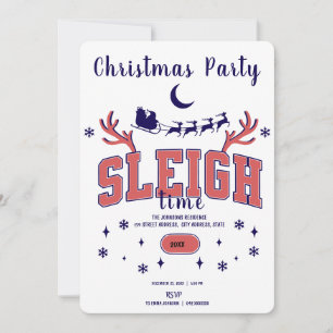 Invitation Fête de Noël Sleigh Blanche