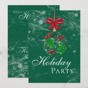 Invitation Fête de Noël sous le thème de la boule à neige de