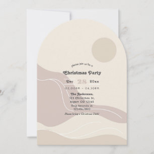 Invitation Fête de Noël sur une Arche Moderne Abstraite Minim