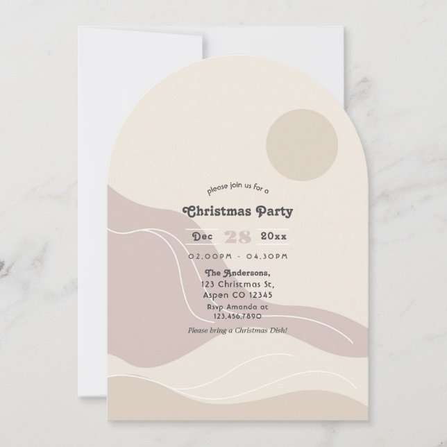 Invitation Fête de Noël sur une Arche Moderne Abstraite Minim (Devant)