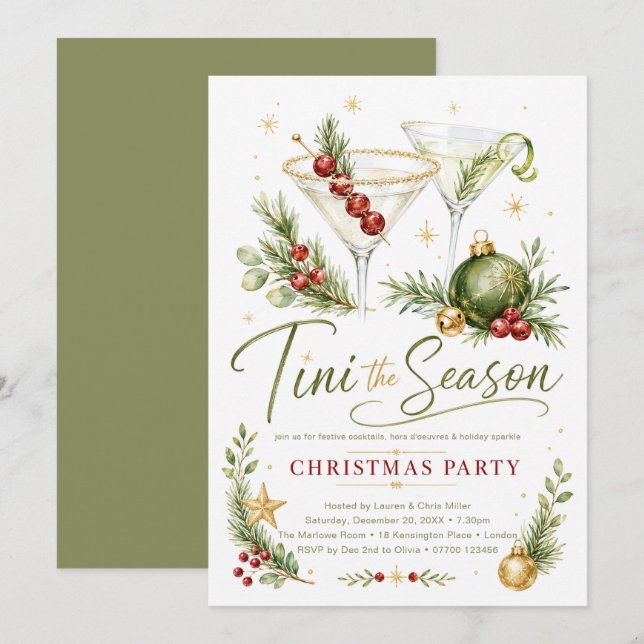 Invitation Fête de Noël Tini the Season (Devant / Derrière)