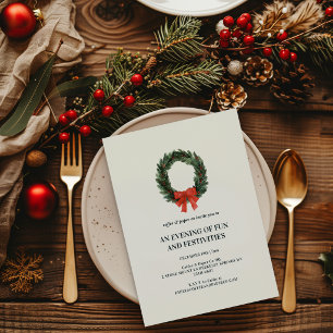Invitation Fête de Noël traditionnelle de l'entreprise Tartan