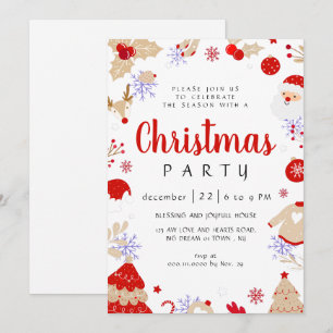 Invitation Fête de Noël traditionnelle élégante d'hiver