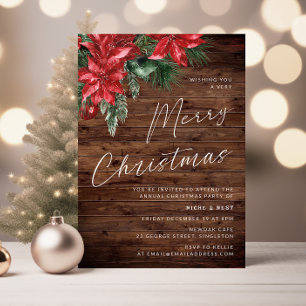 Invitation Fête de Noël très joyeuse Rustique