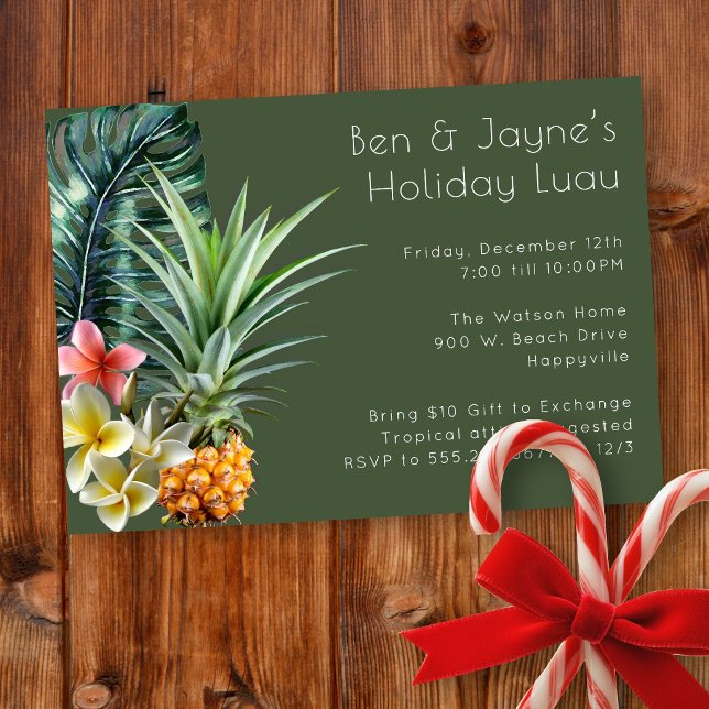 Invitation Fête de Noël Tropicale Luau (Créateur téléchargé)