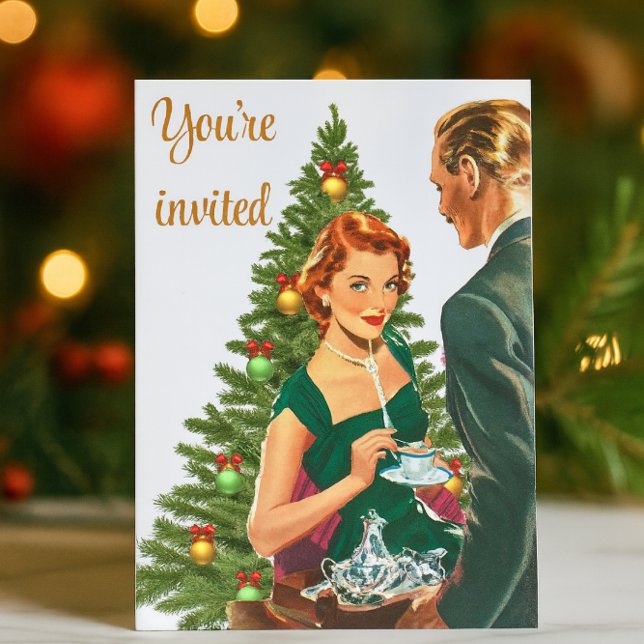 Invitation Fête de Noël vintage (Retro Christmas Party invitation)