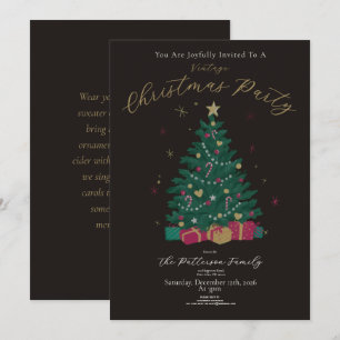 Invitation Fête de Noël Vintage Rustique