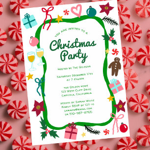 Invitation Fête de Noël Whimsical sur mesure