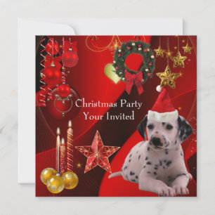 Invitation Fête de Noël Xmas Chapeau de Chien