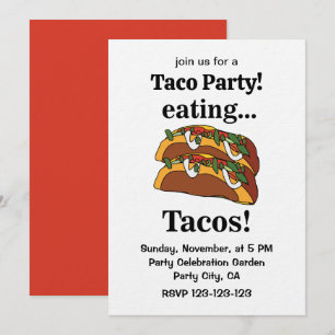 Invitation Fête de nourriture Taco Tacos