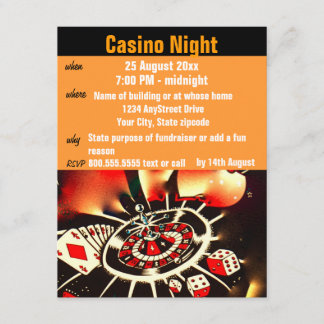 Invitation Fête de nuit du Casino Poker