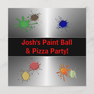 Invitation Fête de paintball pour garçons