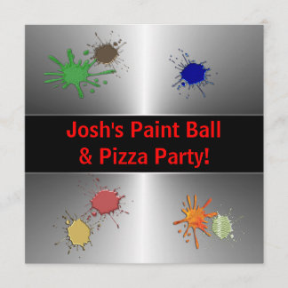 Invitation Fête de paintball pour garçons
