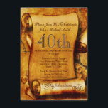 Invitation Fête de parchemin de défilement Vintage 3| PERSONN<br><div class="desc">Si vous êtes d'humeur aventureuse et que vous planifiez une chasse au trésor ou une soirée à thème en égypte, ce design IMPRIMÉ est parfait. DESIGN - Un défilé de papyrus vieilli avec des pyramides, une ville d'antan, des fissures de parchemin et un sentier vers un corail de pirates enfoui...</div>