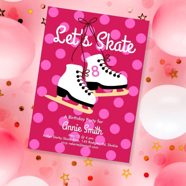 Invitation Fête de patinage sur glace Skate (Créateur téléchargé)