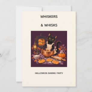 Invitation Fête de pâtisserie d'Halloween de Whiskers et Whis