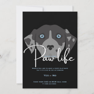 Invitation Fête de patte de chien chiot mignon