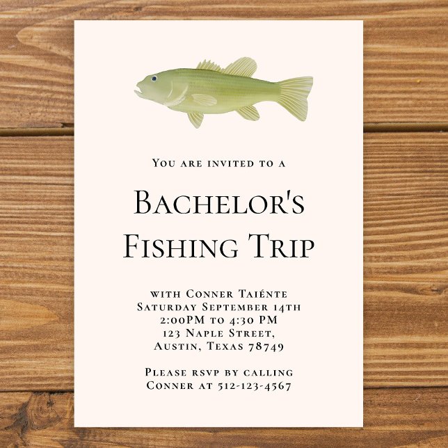 Invitation Fête de pêche pour l'enterrement de vie de garçon (Créateur téléchargé)
