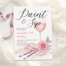 Fête de peinture et de dégustation de vin Rose ros