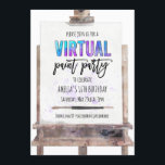 Invitation Fête de peinture virtuelle à l'Easel coloré 16e an<br><div class="desc">Une belle et amusante façon d'annoncer la fête virtuelle de votre enfant. Personnalisez avec vos propres détails. >>>> Peut être entièrement customisé pour répondre à vos besoins. © Gorjo Designs. Fait pour vous via la plateforme Zazzle. // Besoin d'aide pour customiser votre design ? Vous avez d'autres idées ? N'hésitez...</div>