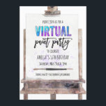 Invitation Fête de peinture virtuelle à l'Easel coloré 16e an<br><div class="desc">Une belle et amusante façon d'annoncer la fête virtuelle de votre enfant. Personnalisez avec vos propres détails. >>>> Peut être entièrement customisé pour répondre à vos besoins. © Gorjo Designs. Fait pour vous via la plateforme Zazzle. // Besoin d'aide pour customiser votre design ? Vous avez d'autres idées ? N'hésitez...</div>