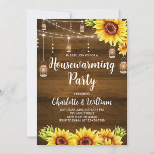 Invitation Fête de pendaison de crémaillère au thème Bois Rus