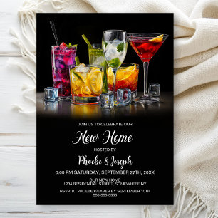 Invitation Fête de pendaison de crémaillère avec cocktail