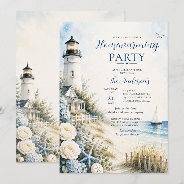 Invitation Fête de pendaison de crémaillère dans une maison d (Devant / Derrière)