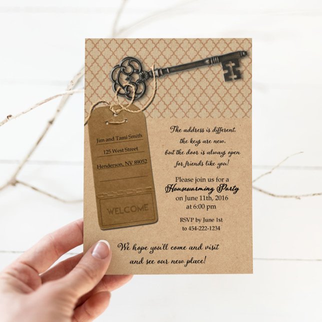 Invitation Fête de pendaison de crémaillère dans une nouvelle (Créateur téléchargé)