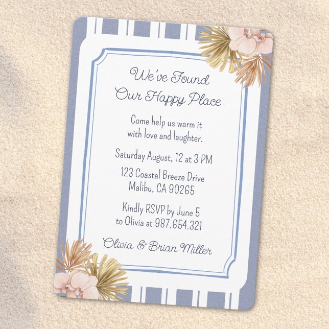 Invitation Fête de pendaison de crémaillère de maison de plag (In situ)