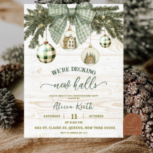 Invitation Fête de pendaison de crémaillère hivernale rustiqu
