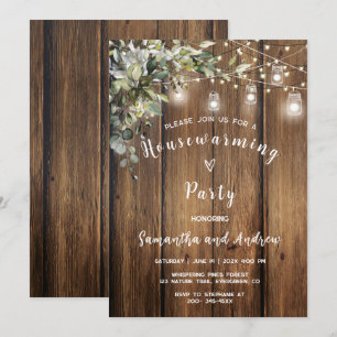 Invitation Fête de pendaison de crémaillère rustique