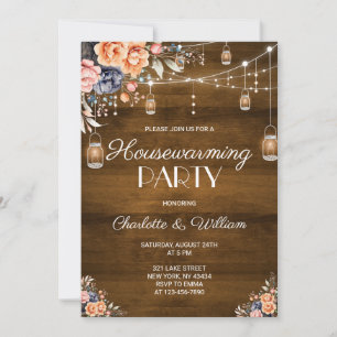 Invitation Fête de pendaison de crémaillère rustique western