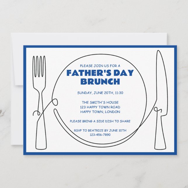 INVITATION FETE DE PÈRE PERSONNALISABLE BRUNCH (Devant)