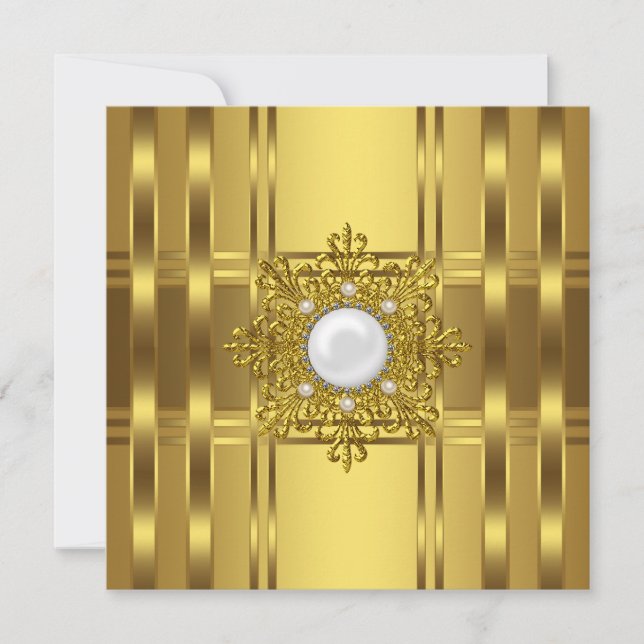 Invitation Fête de perle d'or toute occasion (Devant)