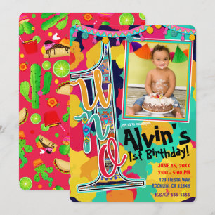 Invitation Fête de photo d'anniversaire UNO 1ère fête de pein