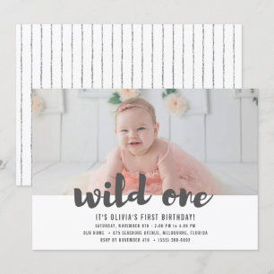 Invitation Fête de photo Wild One premier anniversaire