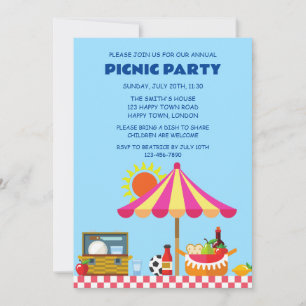 INVITATION FÊTE DE PIC-NIC ESTIVALE PERSONNALISABLE