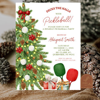 Invitation Fête de pickleball des Fêtes de Noël