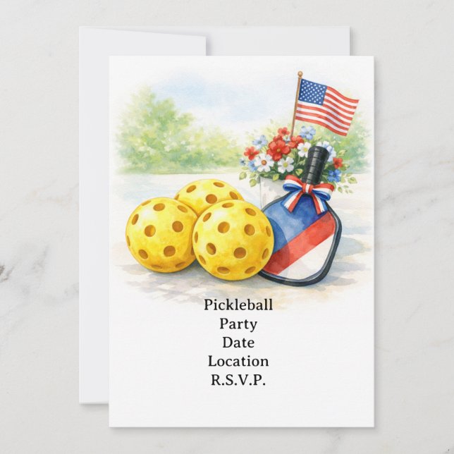 Invitation Fête de Pickleball du 4 juillet jour de l'indépend (Devant)