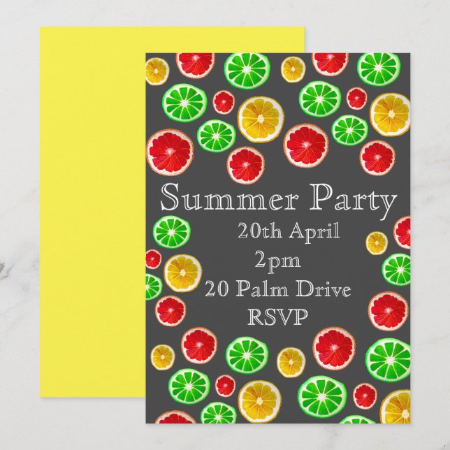 Invitation Fête de pique-nique de fruits d'été (Devant / Derrière)