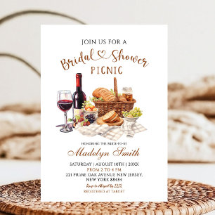 Invitation Fête de pique-nique pour baby shower beige ton ter