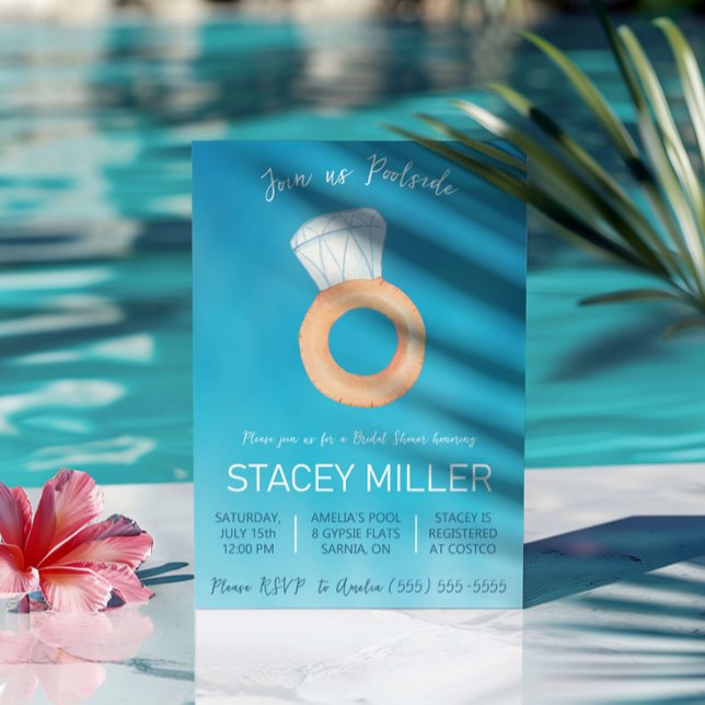 Invitation Fête de Piscine de Fiançailles et de Réception de  (Créateur téléchargé)